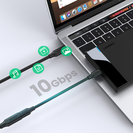 Ugreen kabel przedłużacz przejściówka USB C (męski) - USB C (żeński) 100W 10Gb/s 1m czarny