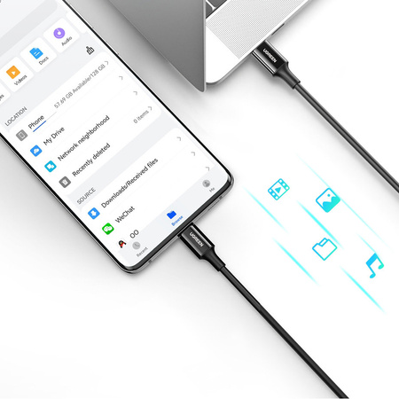 Ugreen kabel przewód USB Typ C (męski) na Typ C (męski) 1 m biały (US300)