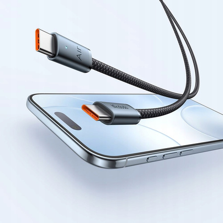 MCDODO KABEL USB-C USB-C SZYBKIE ŁADOWANIE USB TYP C 240W 2M LED CZARNY