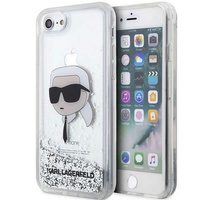 Etui Karl Lagerfeld KLHCI8LNKHCH na iPhone 7/8/ SE 2020 / SE 2022 - srebrne Glitter Karl Head