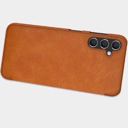 Nillkin Qin Leather etui skórzany pokrowiec z klapką portfel brązowe - samsung Galaxy A14
