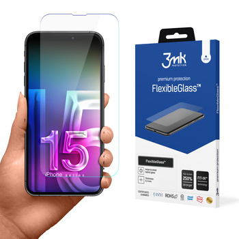 3MK FLEXIBLEGLASS SZKŁO DO APPLE IPHONE 15 PRO MAX OCHRONA EKRANU Z WYSOKĄ