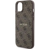 Etui Guess 4G Collection Leather Metal Logo MagSafe na iPhone 14 / 15 / 13 - brązowe