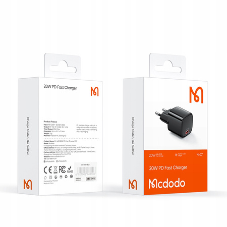 MCDODO FAST SMALL USB-C 20W CHARGER FOR IPHONE