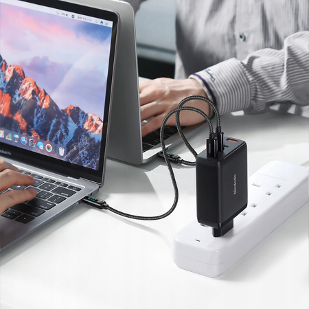 Phone Charger, GaN, Fast, USB-C/ USB, 4 PORTS, 120W, USB-C cable, Mcdodo