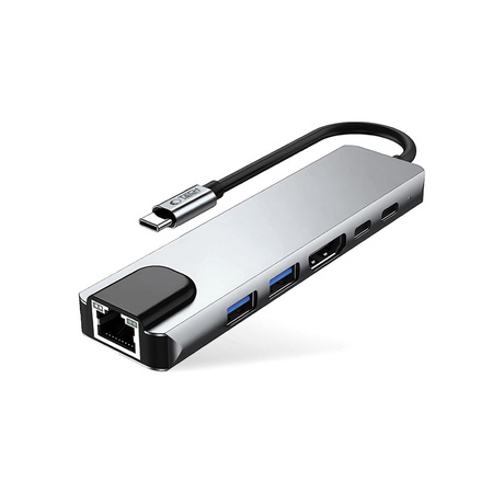 TECH-PROTECT HUB 6IN1 ADAPTER DO TELEFONÓW USB-C HDMI 4K RJ45 PD100W