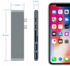 Hub do laptopa Co2, Adapter 7w1 do Apple, do MacBook Pro , do Air Retina, USB-C, HDMI, Karta pamięci SD, Micro SD, 1 x HD, srebrny