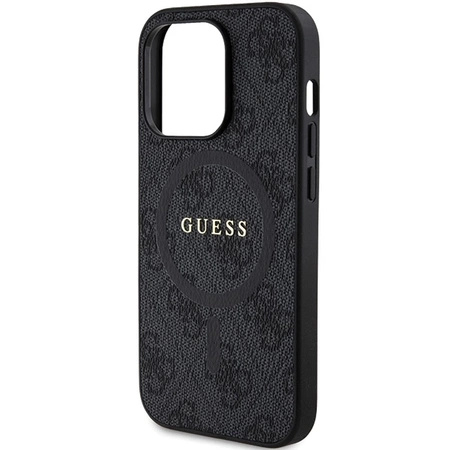 Etui Guess 4G Collection Leather Metal Logo MagSafe na iPhone 14 Pro Max - czarne