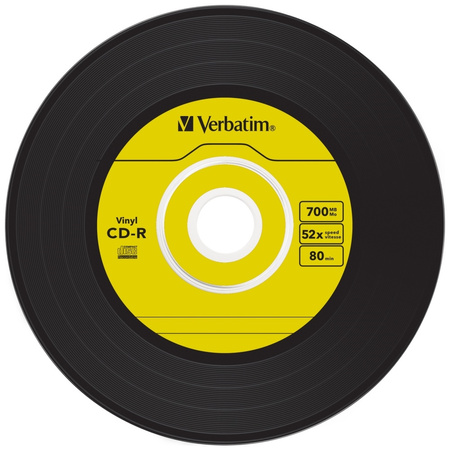 VERBATIM PŁYTA CD-R 700MB DO KOMPUTERA DATA VINYL 10 SZTUK SLIM OPAKOWANIE