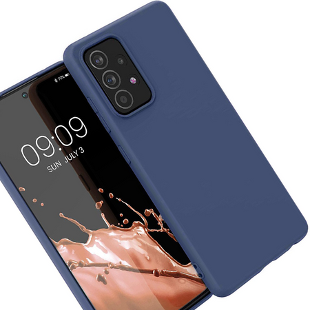Silicone Case elastyczne silikonowe etui pokrowiec Samsung Galaxy A22 4G niebieski
