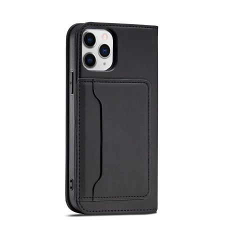 Magnet Card Case etui do iPhone 12 pokrowiec portfel na karty kartę podstawka czarny