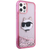 Etui Karl Lagerfeld KLHCP12MLNCHCP na iPhone 12/ 12 Pro - różowe Glitter Choupette Head