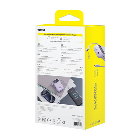 BASEUS POWERBANK 10000MAH 30W DO TELEFONÓW ANDROID IPHONE Z PODWÓJNYM USB-C