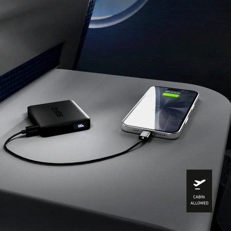 Powerbank SBS HD 10W 5000mAh USB-C z wyświetlaczem LCD - czarny
