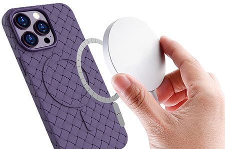 Plecione etui MagSafe Woven Case do iPhone 13 Pro - fioletowe