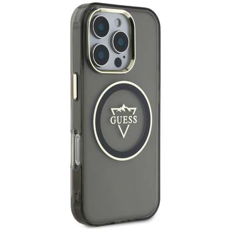 GUESS POKROWIEC TPU DO MAGSAFE IPHONE 16 PRO LOGO METAL MOUNTAIN NOWOCZESNE