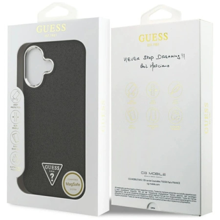 GUESS ETUI GLITTER TRIANGLE LOGO MAGSAFE DO IPHONE 17 OCHRONA Z EFEKTEM