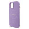 Etui Guess Saffiano MagSafe do iPhone 15 Plus - fioletowe