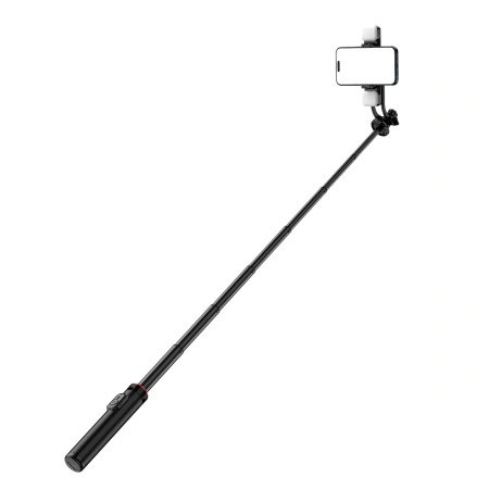 HURTEL SELFIE STICK TELESKOPOWY TRIPOD 1.3M DO TELEFONÓW Z LAMPĄ PODWÓJNĄ