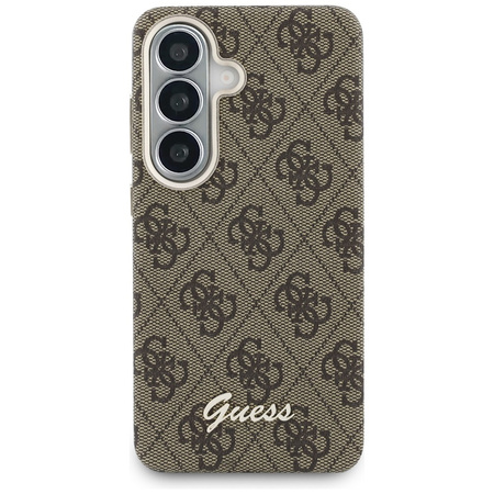 Etui Guess 4G Script MagSafe do Samsung  Galaxy S26 brązowy