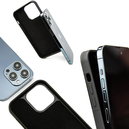 Etui z drewna i żywicy na iPhone 15 Pro MagSafe Bewood Unique Violet - fioletowo-czarne