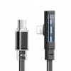 MCDODO KABEL KĄTOWY USB-C LIGHTNING PŁASKI 36W DO IPHONE 12 13 14 CZARNY 1M