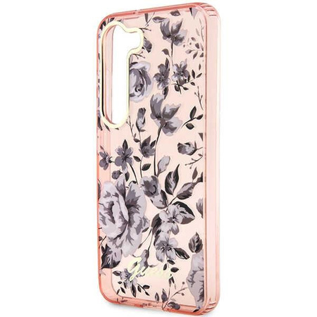 Etui Guess GUHCS23MHCFWSP S23+ S916 - różowe Flower Collection