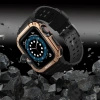 Protect Strap Band opaska z etui do Apple Watch 7 / 6 / 5 / 4 / 3 / 2 / SE (45 / 44 / 42mm) obudowa pancerny pokrowiec na zegarek czarny