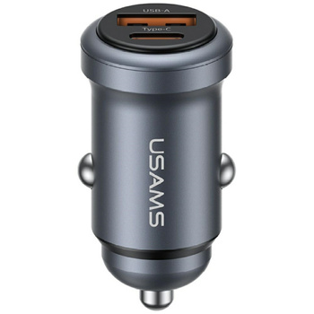 Ładowarka samochodowa USAMS CC322 30W    1xUSB-A 1xUSB-C tarnish