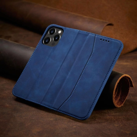 Magnet Fancy Case etui iPhone 14 Plus pokrowiec z klapką portfel podstawka niebieskie