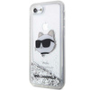 Etui Karl Lagerfeld KLHCI8LNCHCS na iPhone 7/8/ SE 2020 / SE 2022 - srebrne Glitter Choupette Head