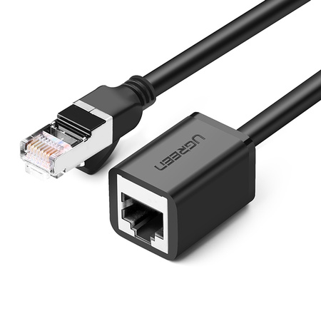 Ugreen przedłużacz kabel sieciowy internetowy Ethernet patchcord RJ45 F/UTP Cat. 6 1000Mb/s 0.5m czarny (NW112)