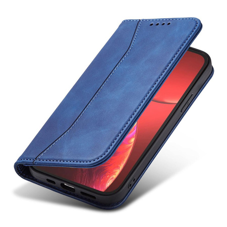 Magnet Fancy Case etui iPhone 14 Plus pokrowiec z klapką portfel podstawka niebieskie