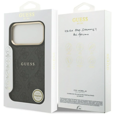 GUESS ETUI CASE DO IPHONE 17 PRO MAX MAGSAFE PU CLASSIC LOGO 4G