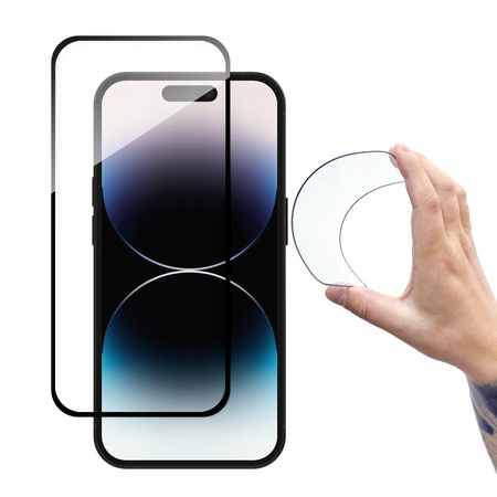 WOZINSKY FULL COVER SZKŁO HARTOWANE DO IPHONE 14 PRO MAX ELASTYCZNE Z RAMKĄ