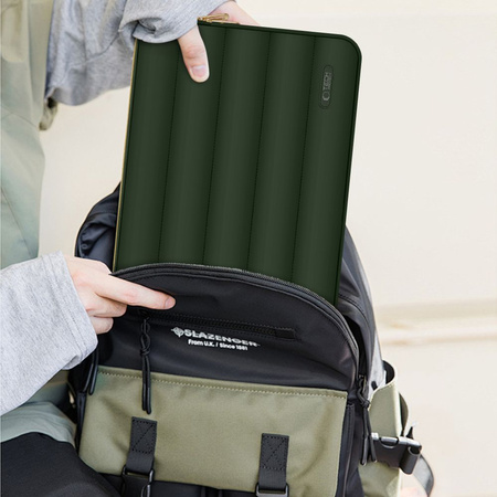TECH-PROTECT ETUI POKROWIEC 15 16 CALI DO LAPTOPA ARMY GREEN ANTYWSTRZĄSOWE