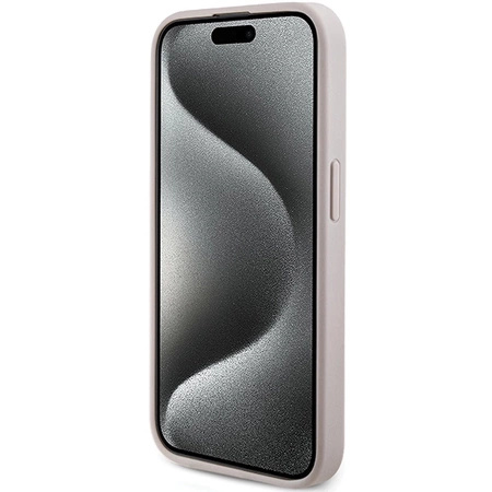 Etui Guess 4G Collection Leather Metal Logo MagSafe na iPhone 14 Pro Max - różowe