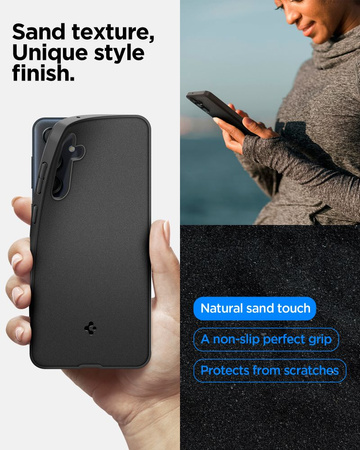 SPIGEN ESSENTIAL SANDBLAST ETUI DO GALAXY M55 5G ZABEZPIECZENIE MATTE BLACK