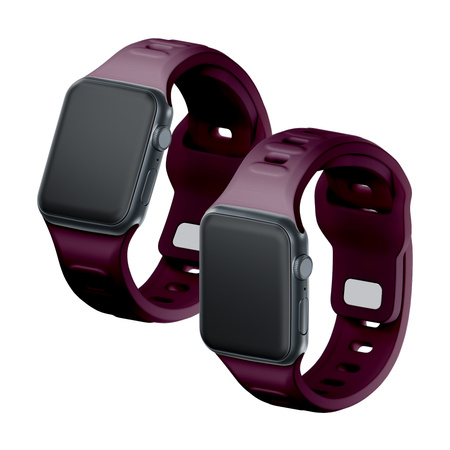 42/44/45/46/49 mm Mulberry (big) - 3mk Silicone Watch Strap for Apple