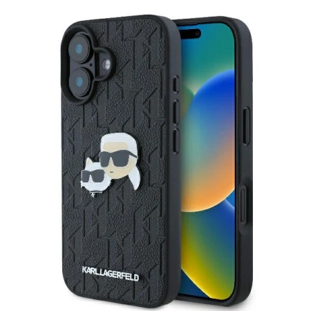 KARL LAGERFELD HARDCASE DO IPHONE 16 6.1 MONOGRAM KARL&CHAOUETTE PIN DESIGN