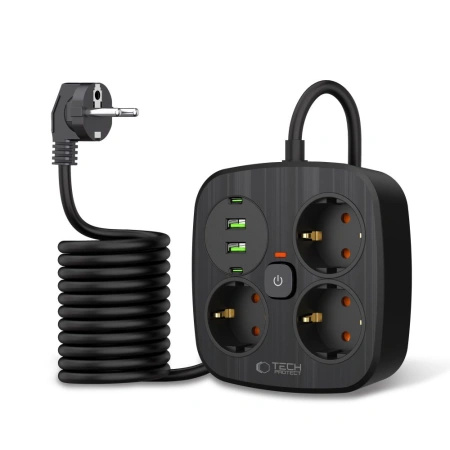 TECH-PROTECT LISTWA ZASILAJĄCA PCS3X4 DO TELEFONÓW KOMPUTERÓW 3 GNIAZDA
