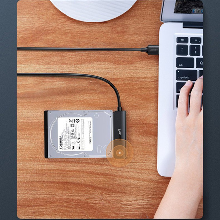Ugreen adapter przejściówka dysku HDD SSD 2,5 SATA  3.0 - USB 3.2 Gen 1 (SuperSpeed USB 5 Gbps) czarny (70609 CM321)