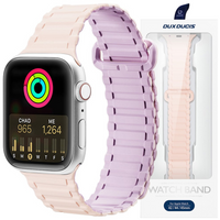 Dux Ducis Strap (Armor Version) pasek Apple Watch Ultra, SE, 8, 7, 6, 5, 4, 3, 2, 1 (49, 45, 44, 42  mm) silikonowa magnetyczna opaska bransoleta różowo-fioletowy