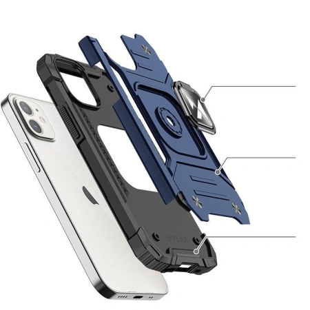 WOZINSKY POKROWIEC RING ARMOR DO IPHONE 14 Z MAGNETYCZNYM UCHWYTEM PANCERNY