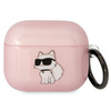 Etui Karl Lagerfeld KLA3HNCHTCP na AirPods 3 cover - różowe Ikonik Choupette