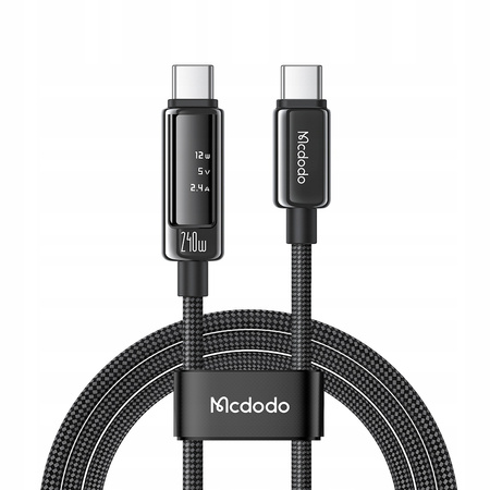 MCDODO KABEL USB-C USB-C SZYBKIE ŁADOWANIE DO LAPTOPA USB TYP C 240W 1M LED