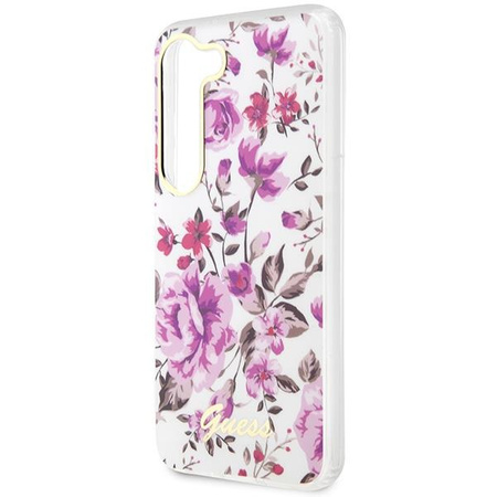 Etui Guess GUHCS23SHCFWST S23 S911 - białe Flower Collection