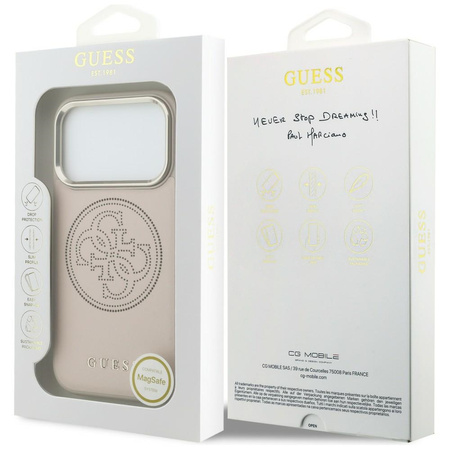 Etui Guess Perforated 4G MagSafe do      iPhone 17 Pro różowy