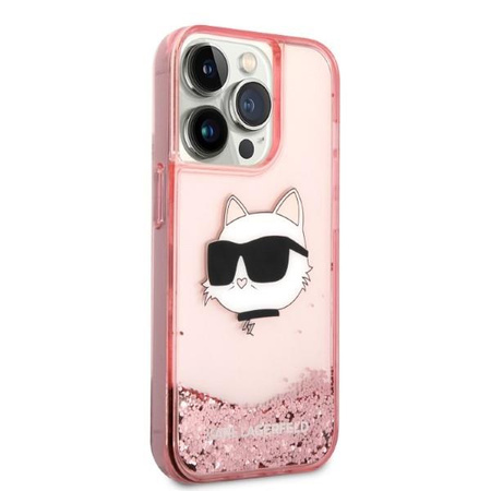 Karl Lagerfeld KLHCP14LLNCHCP iPhone 14 Pro 6,1" różowy/pink hardcase Glitter Choupette Head