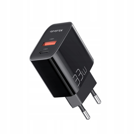 Ładowarka do telefonu Mcdodo, Szybka, USB, USB-C, 33W, kabelw zestawie, 60W, czarna